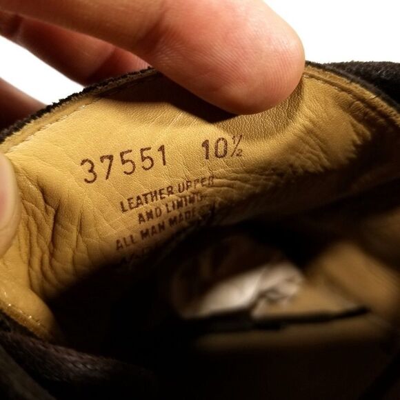 J CREW English Dark Brown Suede Leather Moc Toe Low Top Lace Up Boots Mens 10.5 - Picture 7 of 8